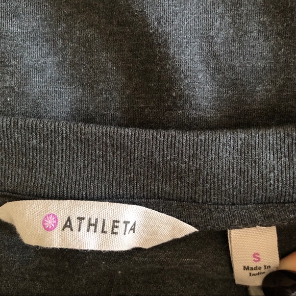 Athleta Black Heather Shiva Ruched Sleeve Top - Picture 3 of 5